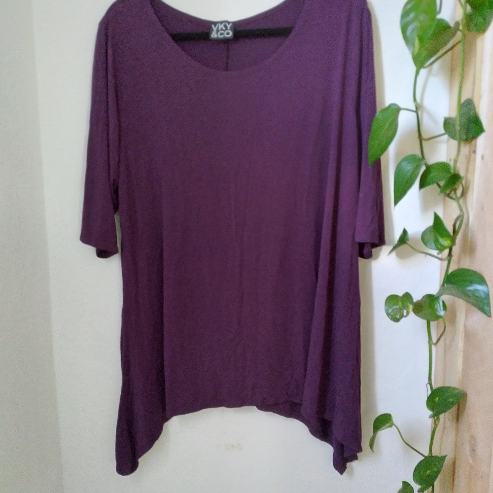 VKY&CO deep purple tunic blouse